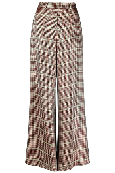 Fluid Glen Check Wide Leg Pants Ruby