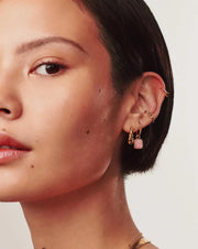 Mini Pyramid Charm Hoop Earrings