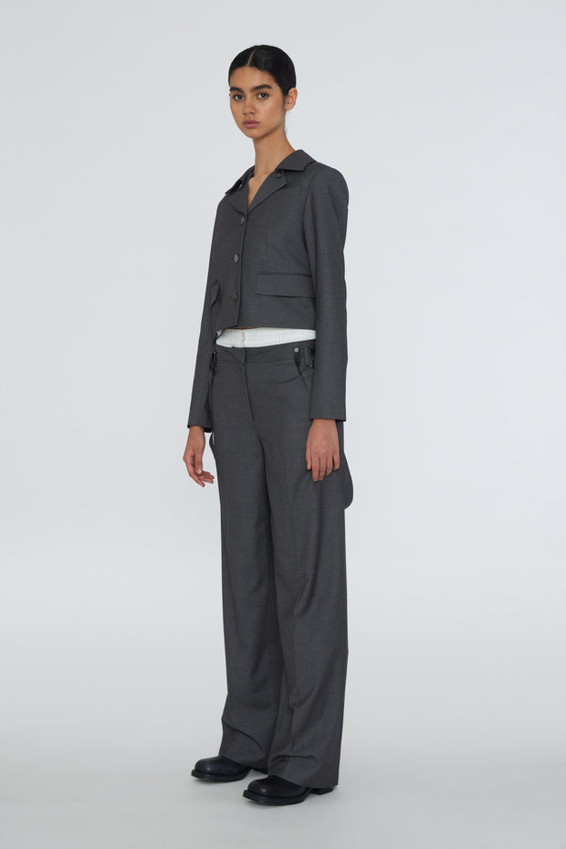 Metta Light Wool Mini Blazer  Castlerock