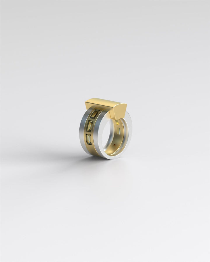 Vault Shield Gold Top Ring