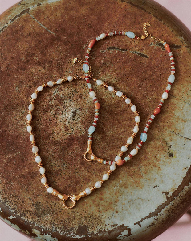 In Good Hands Necklace Red