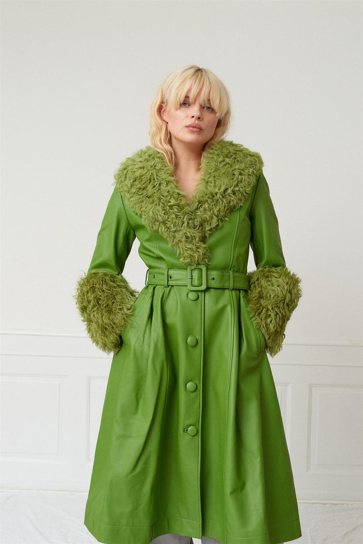 Foxy Shearling Coat Forest