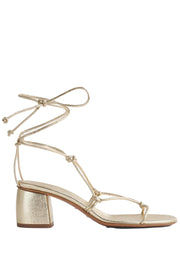 Craquel Leather String Sandals Gold
