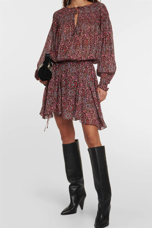 Noanne Paisley Georget Dress Brown