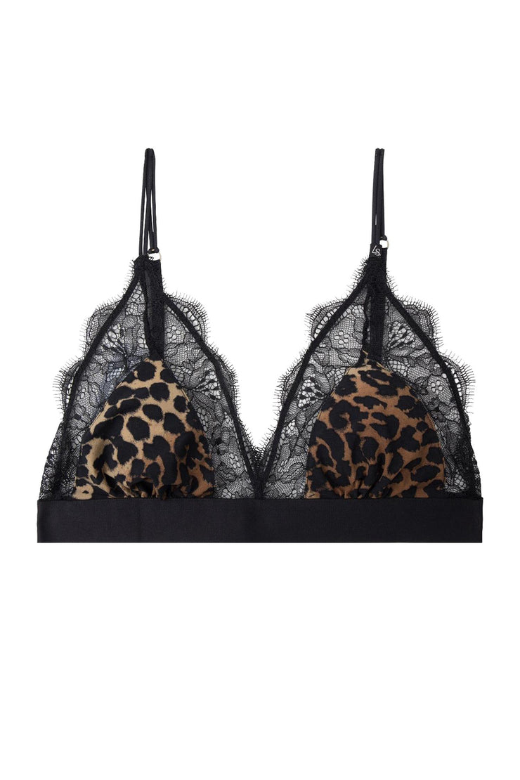 Love Lace Bralette Leopard Knit