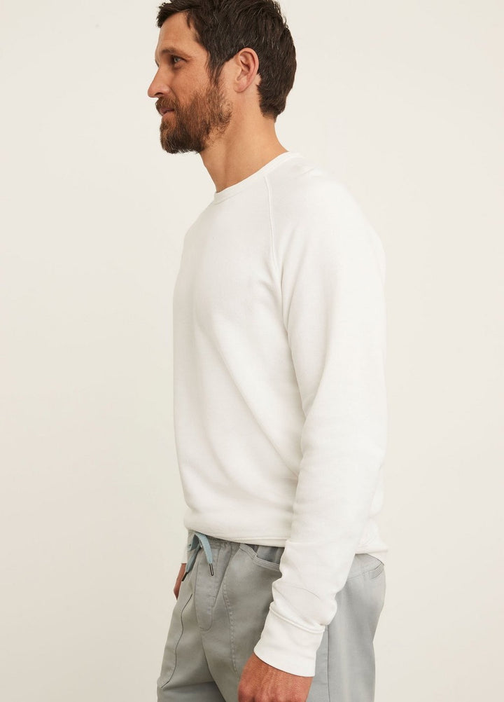 French Terry Long Sleeve Crew Optic White