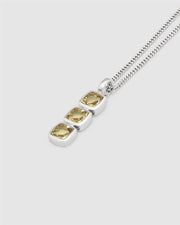 Mini Cushion Pendant Olive Quartz Silver 20,5 Inches