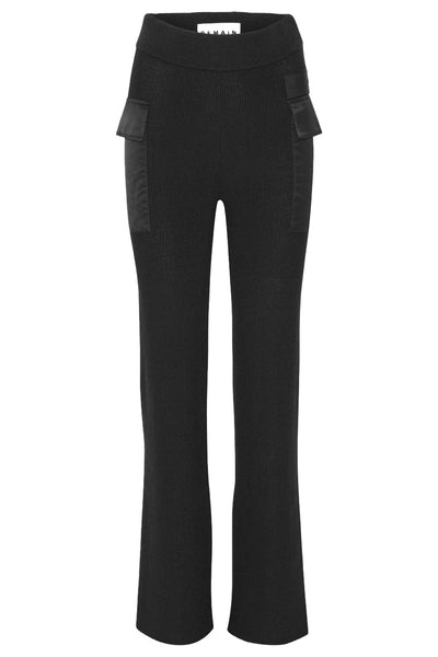 Ria Knit Straight Pants Black