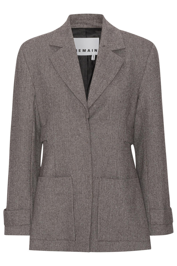 Herringbone Ring Blazer Coffee Bean Comb.