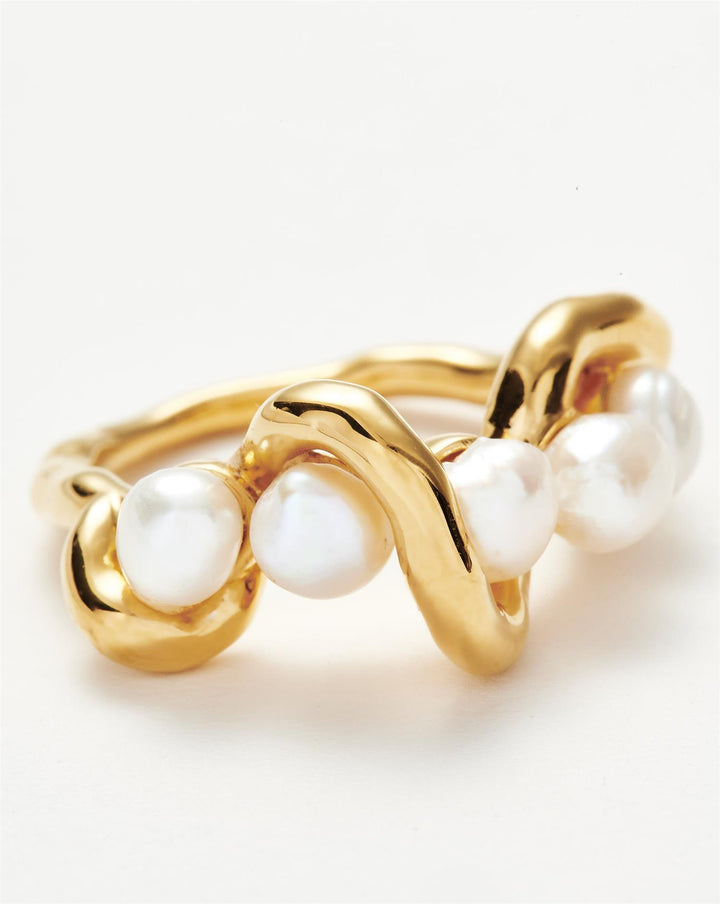 Molten Pearl Twisted Stacking Ring