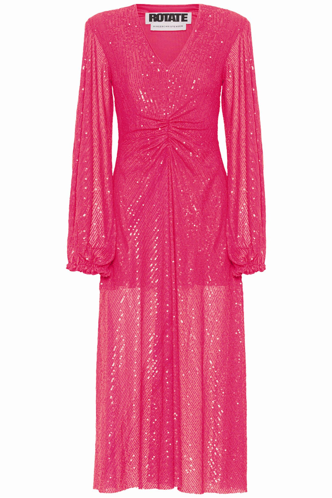 Sirin Sequin Long-sleeved Dress Knockout Pink