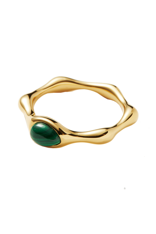 Green Malacithe Organic Shape Ring
