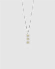 Mini Cushion Pendant Olive Quartz Silver 20,5 Inches