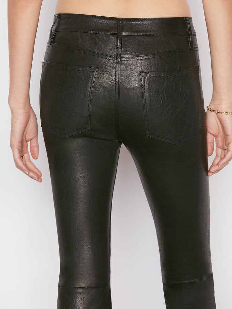 Leather Le Crop Mini Boot Washed Black