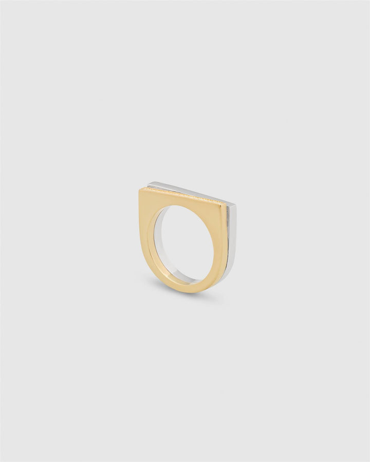 Step Ring Duo Diamonds Silver / Gold