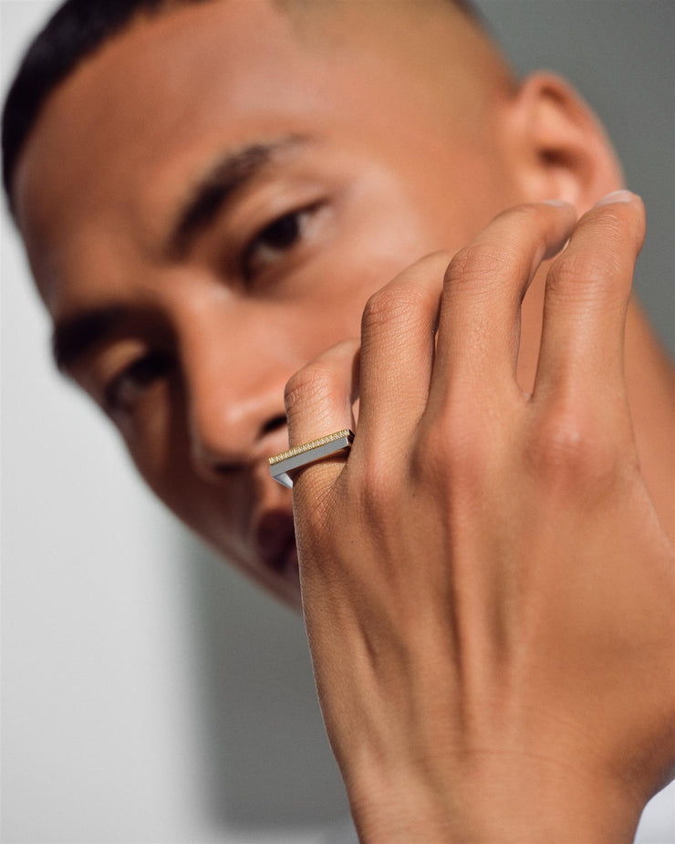 Step Ring Duo Diamonds Silver / Gold