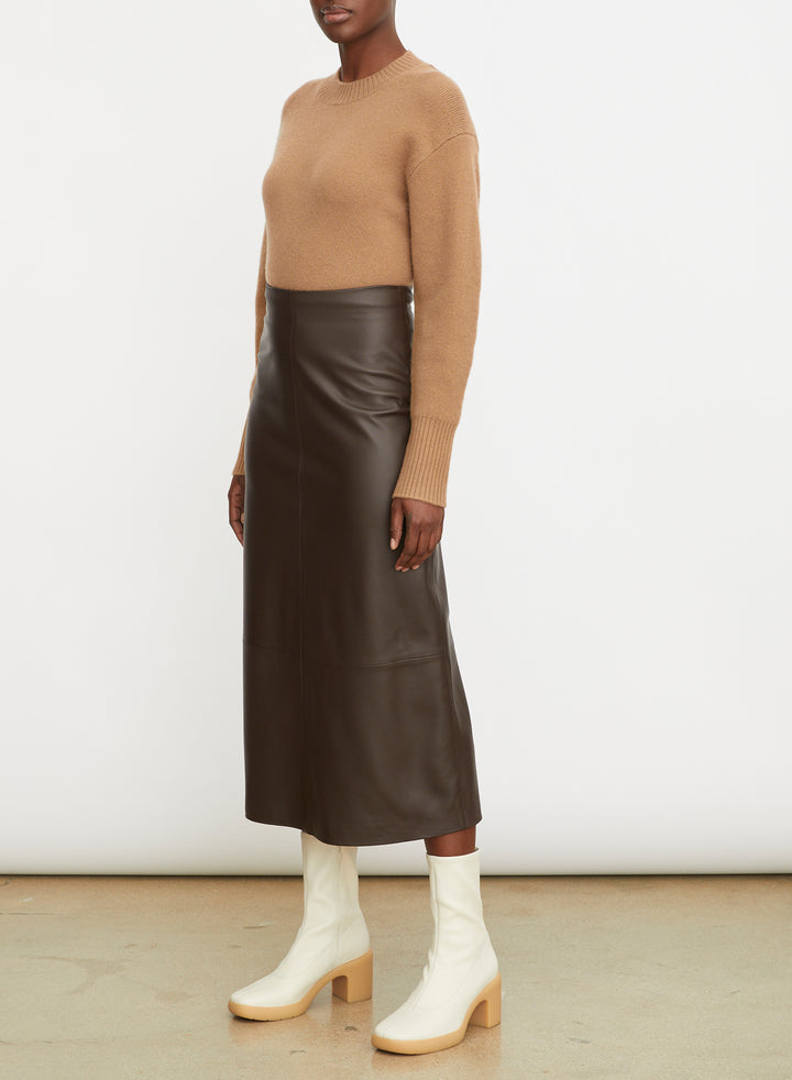 Leather Straight Skirt Hickory