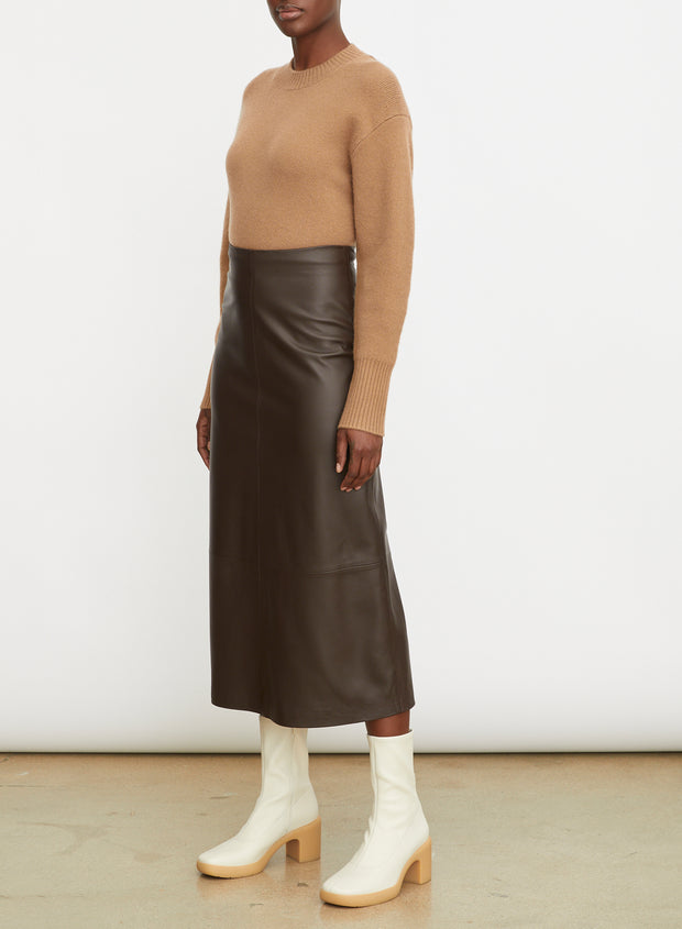 Leather Straight Skirt Hickory
