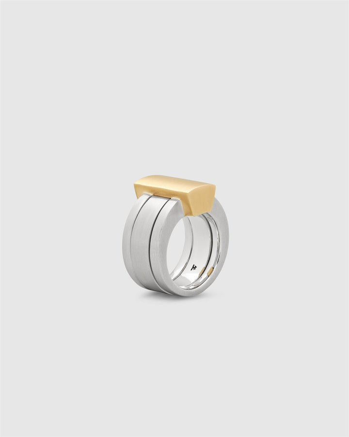 Vault Shield Gold Top Ring