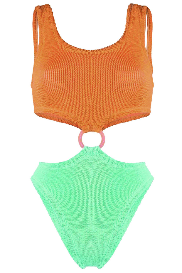 Paige Crinkle Swimsuit Orange/Lime