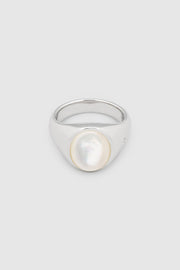 Dome Ring White Mother of Pearl