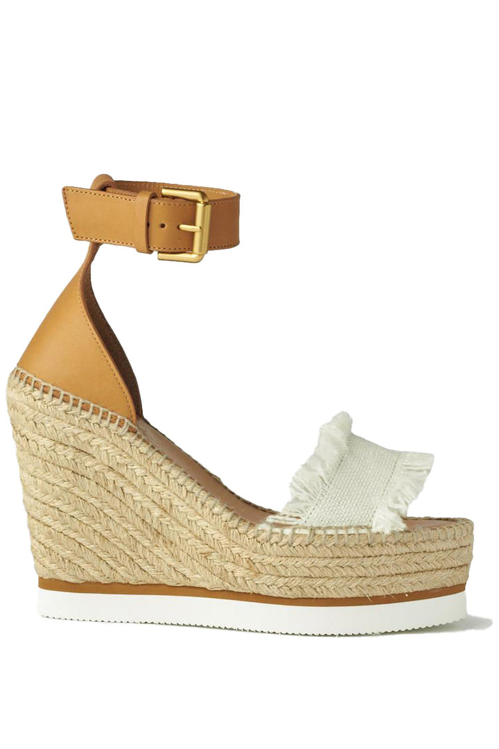 Glyn Wedge Espadrilles White Natural