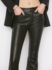 Leather Le Crop Mini Boot Washed Black
