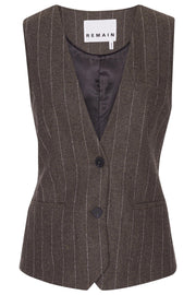 Masja Pinstripe Waistcoat Mulch