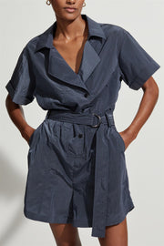 Belle Boxy Playsuit 5 Slate Blue