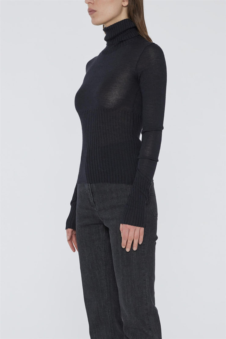 Sheer Knit Sweater Black
