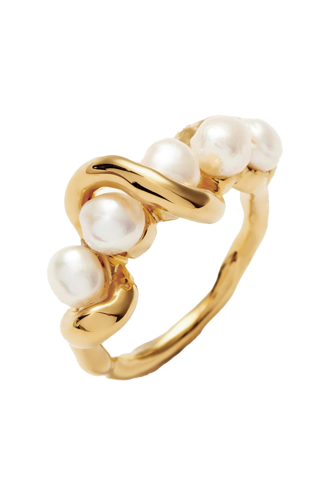 Molten Pearl Twisted Stacking Ring