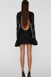 Rosita 3D Mesh Tight Mini Dress Black