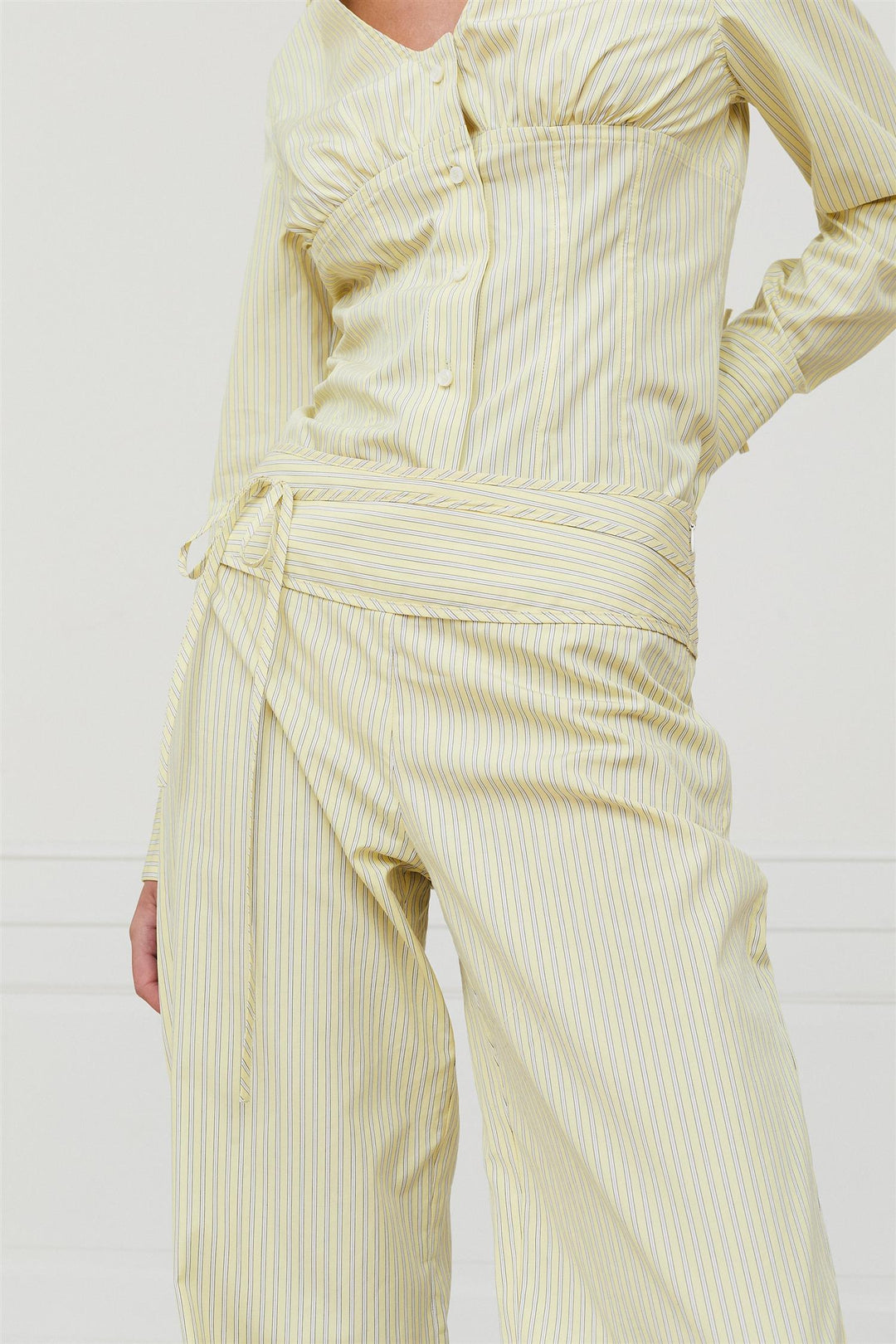 Elizabeth Pants Muted Yellow Stripe