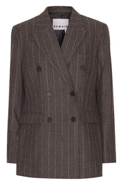 Katalin Pinstripe Fitted Blazer Mulch