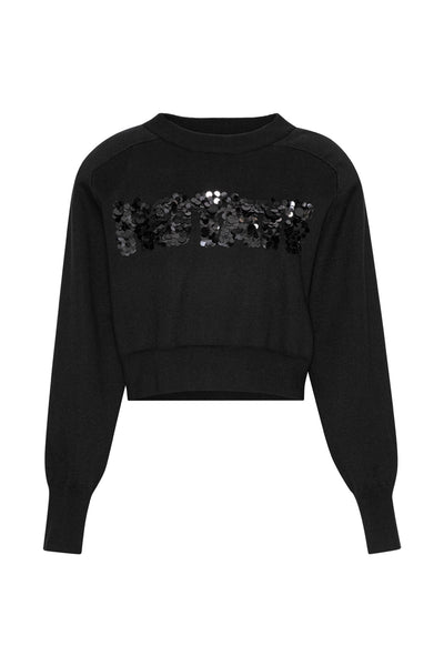 Shandy Jumper Sequin Logo Sweater Black