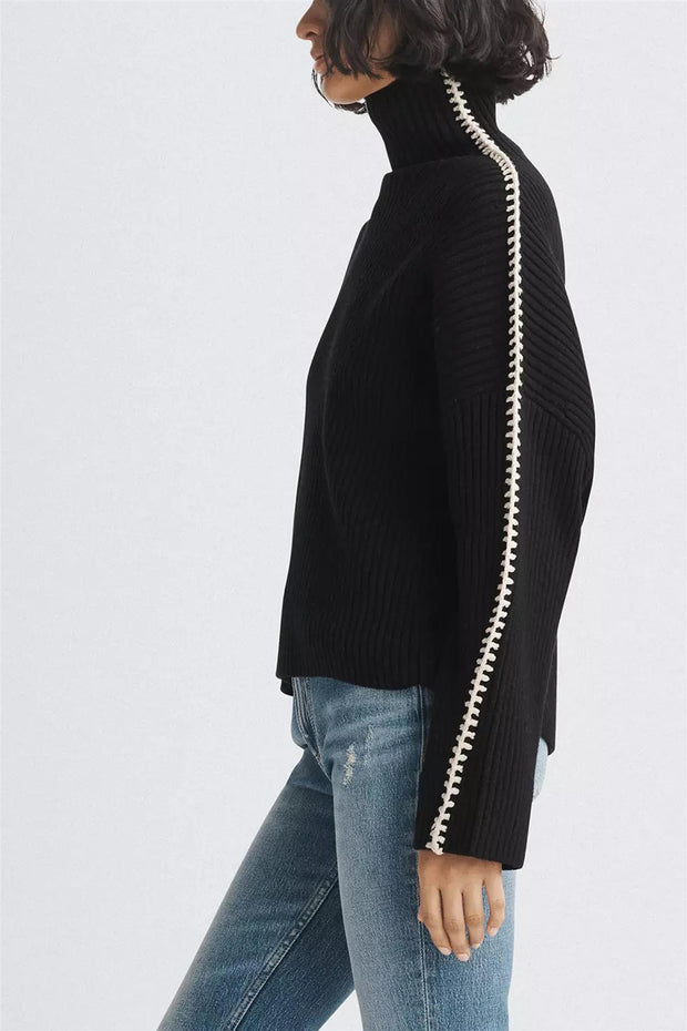 Ingrid Rib Turtleneck Jet Black
