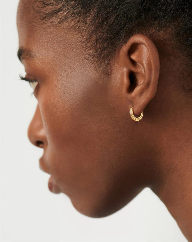 Ridge Mini Hoop Earrings