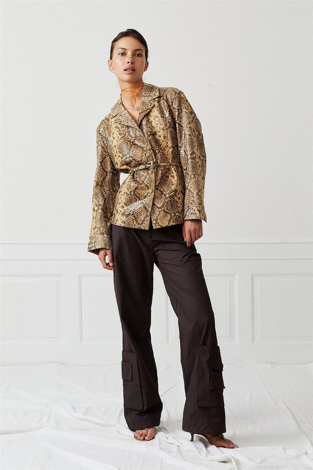 Lisbet Jacket Brown Snake