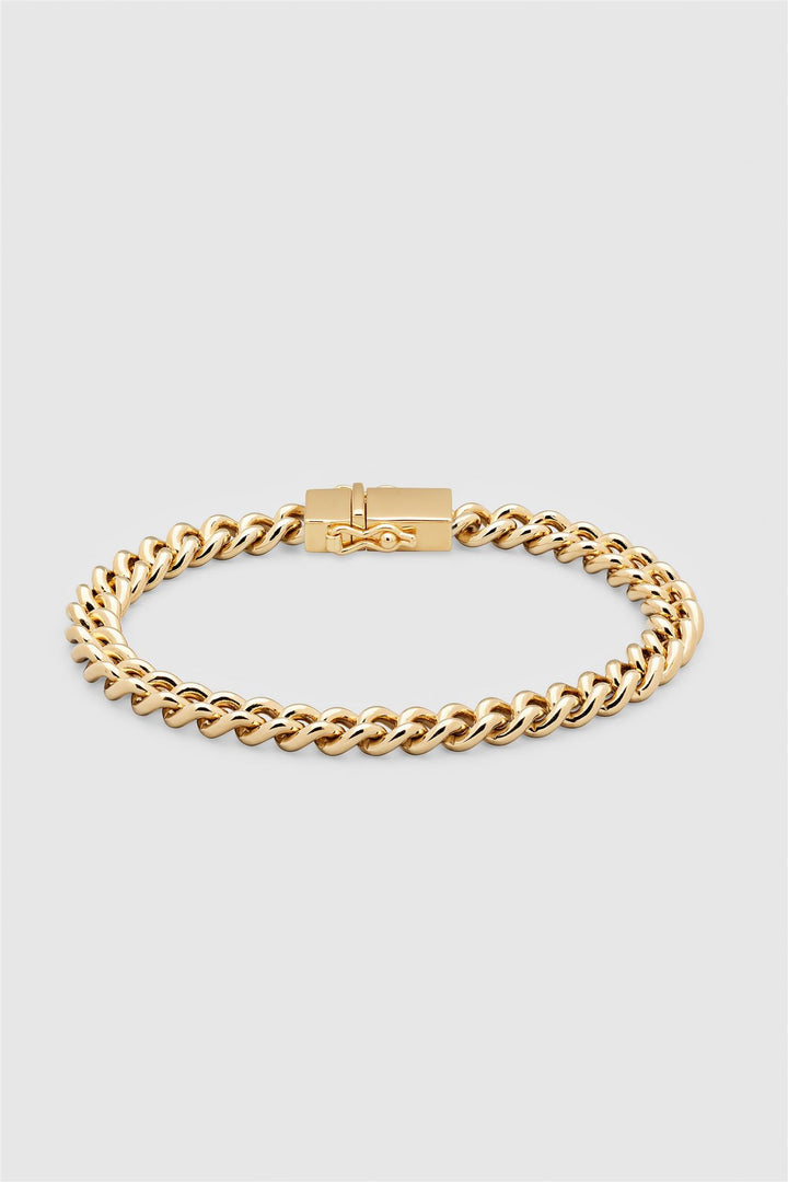 Rounded Curb Bracelet Thick gold