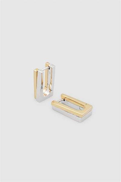 Step Hoops Duo Silver/Gold
