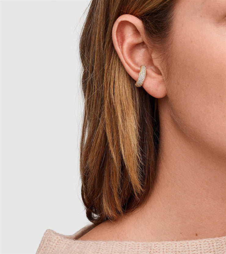 Ear Cuff Thick Zirconia Gold