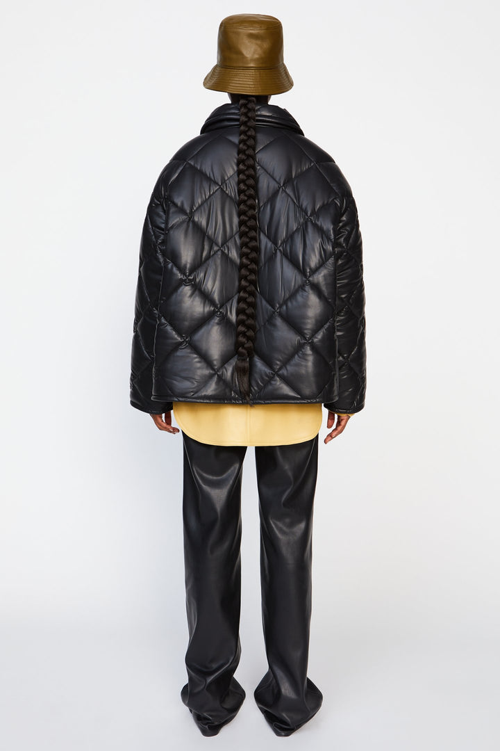 Nikolina Faux Leather Padded Jacket Black