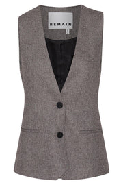 Herringbone Waistcoat Coffee Bean Comb.