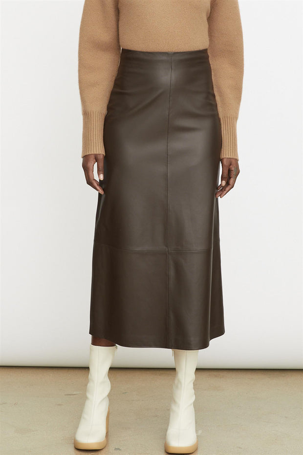 Leather Straight Skirt Hickory