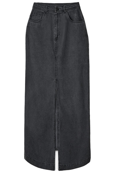 Classic Jeans Skirt Washed Black